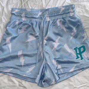 Inaka Power (IP) Light Blue Lightning Athletic Mesh Shorts